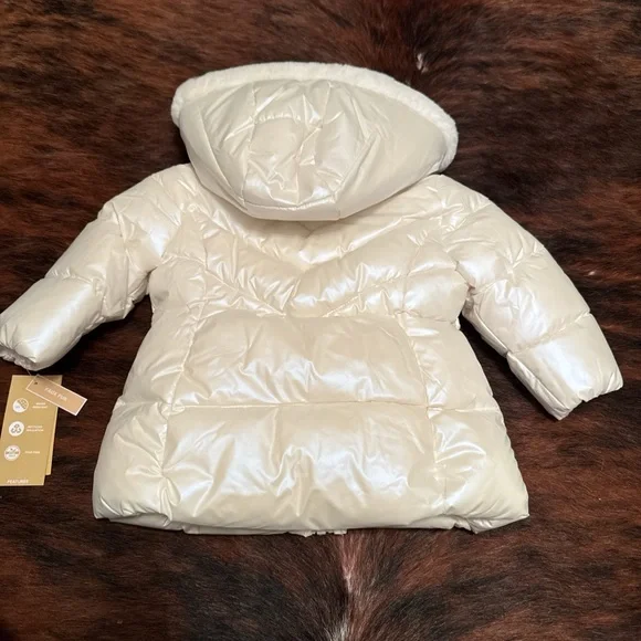 Michael Kors Winter White Puffer Jacket Size 12M - Picture 4 of 4